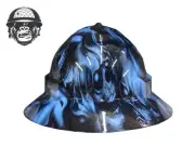 Custom Hydrographic Safety Hard Hat GHOST BLUE PRO CHOICE WIDE BRIM