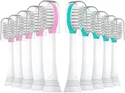 CILGEWH Kids Replacement Toothbrush Heads 10 Pack for Philips Sonicare Electric Toothbrush Soft Brush Head for Child 7+ for Boy Girl,5pink+5blue