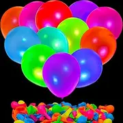 60 Pcs UV Neon Balloons, Neon Glow Party Balloons UV Black Light Balloons Glow in the Dark for Birthday Decorations Wedding Glow Party Supplies Blacklight Reactive Fluorescent Balloons (60)