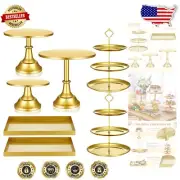 Sturdy 3-Tier Cake Stands & Platters in Gold - Perfect for Any Celebration