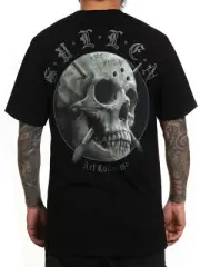 Sullen Men's Dante Skull Premium T-shirt Tattoo Art Driven Skull and Brushes Tee
