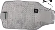 USB Heated Waist Wrap for Back Pain Relief & Muscle Cramps, Adjustable Temperature Fast Heating Pad, Portable Heating Belt for Neck, Shoulders, Knees (Light Grey)