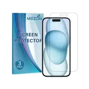 3 Pack MEZON iPhone 15 Plus (6.7") Ultra Clear Film Screen Protectors