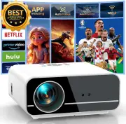 4K Android TV Projector 22000LM FHD Auto Focus WiFi6 BT Zoom 50% w/ Bag Portable