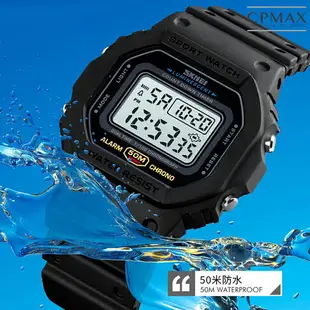 CPMAX 防震塑膠led數字電子錶 夜光手錶 手錶 學生 戶外 運動錶 鬧鈴 計時碼表 星期月份 整點報時【SW15】