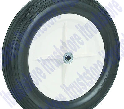 16" INCH SOLID HARD RUBBER WORRY FLAT FREE REPLACEMENT TIRE WHEEL BARROW CART