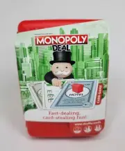 Monopoly Deal Card Game Shuffle Hasbro Cartamundi Finance Property Trade Travel