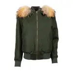 免運 可議價 MR&MRS ITALY BOMBER JACKET 軍綠色 飛行外套 浣熊皮草 外套