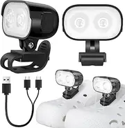 Headlights for Croc 2 Pcs, ABS Lights for Croc Rechargeable - Super Bright, Head Adjustable, IPX6 Waterproof, Flashlight Attachment for Croc, Light Up Charm Accessories for Kids Adults Croc Shoes