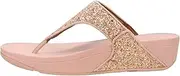 [FitFlop] Womens Shimma Glitter Thong Wedge Sandals Pink 8.5 Medium (B,M)