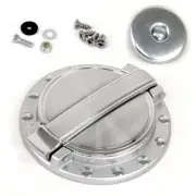 71-73 Ford Mustang Mach 1 Pop-Open Cover & Gas Cap, brushed fuel filler lid (for: Ford)