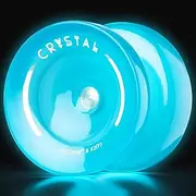 [MAGICYOYO] Responsive JoJo for Children, Professional Unrsponsive Yoyo for Advanced, Blue JoJo K2 Glows in The Dark, Plastic Yoyo with Finger Spin Tricks Jo Jo + 12 Yoyo Cords + Yo Yo Bearing Kit