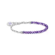 Buy Silver Member Charm bracelet with violet imitation amethyst beads by Thomas Sabo online - THOMAS SABO Australia