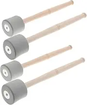 LIFKOME 2Pairs Bass Drum Mallets Head Percussion Sticks for Marching Band Comfortable Grip Lightweight Durable Handle Suitable for All Playing Styles