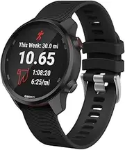 Sport Bands for Garmin Forerunner 245 Band, Vivoactive 5/3 Band, 20mm Soft Silicone Replacement Watch Strap for Garmin Vivoatcive 3 Music, Forerunner 645/645/245 Music Smartwatch