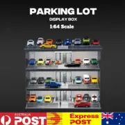 1:64 Diecast Model Display Case Printed Scenes 4-Tier Acrylic Dustproof Cabinet