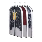 40" Garment Bags for Hanging Clothes, Clear Moth Proof Suits 3 Pack - 40"