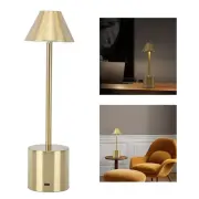 Cordless Gold LED Desk Lamp Dimmable 2000mAh with USB-C Charging