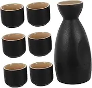 OFFSCH 1 Set Japanese Sake Pot Premium Ceramic Sake Serving Cups Elegant Design for Home Tea House for Entertaining Friends Family