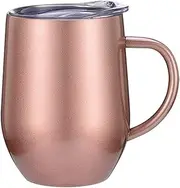 Beer Mug Cup,Stainless Steel Mug,Stainless Steel Coffee Mug Cup with Handle, 12 Oz Double Wall Vacuum Insulated Tumbler with Lid Travel Friendly, Durable Coffee Cup Thermal Cup(White) (Color : Rose