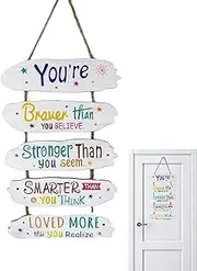 Motivational Wall Decor For Kids | Wooden Emotion Support Wall Art | Educational Kids Room Wall Art Decor, Inspirational Wall Wood Sign For Homeschool Classroom