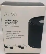 Ativa Black Fabric-Covered Wireless Bluetooth Speaker