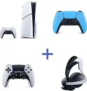 PS5 Console (Slim) Ultimate Bundle + Blue DualSense