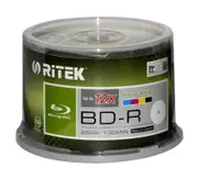 400 x Ritek Blu-ray BD-R 12x 25GB Full Hub inkjet printable blu ray BDR discs