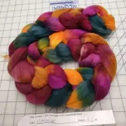 Superwash Fine Wool Top Roving Spinning Handpainted Dyed USA Victorian