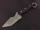 8.5" CUSTOM HAND MADE DAMASCUS STEEL SKINNER KNIFE WOOD HANDLE W/SHEATH