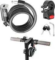 eMjollRay Electric Scooter Lock, 4 Feet Cable Lock with 2 Keys, Mounting Bracket and Cloth Bag - Anti-Theft for Road Bike, Mountain Bike, Electric Scooter
