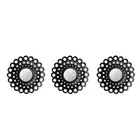 Northlight 3 Cascading Angular Orbs Matte Black Round Mirrors 9.5"