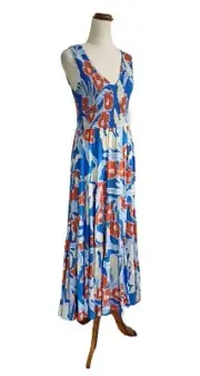 MISTER ZIMI Bobby Dress sz 8 Blue Flora BNWT Linen Blend