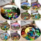 m1necraft Room Floor Mat Circle Round Carpet Anti-slip Chair Rug Mat Gift