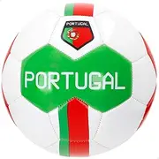 AKTIVE Portugal Football Size 5, PVC Material 2.7 mm, 410 g, Official Design, Green, White and Red, Reinforced Stitching, Optimal for Training and Matches (54317)