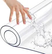 16 x 52" Clear Plastic Dining Table Protector PVC Vinyl Desk Pad Mat Wooden Furniture Coffee Entry Entryway Tall Hallway Console Corner Bar Cabinet End Side Tablecloth Top Protection Cover Waterproof