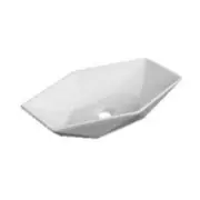 565*365*125mm Gloss White Ceramic Diamond Above Counter Basin
