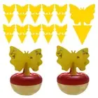 2Pcs Fruit Fly Traps with 10PCS Fruit Fly Sticky Traps Double Sided Gnat Traps #