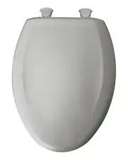 Bemis 1200SLOWT Elongated Closed-Front Toilet Seat and Lid - Silver