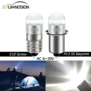 Ruiandsion E10 LED Bulb Bayonet P13.5S For Flashlight Light 6V 12V 18V 24V White