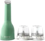 FinaMill Battery-Operated Spice Grinder & Pepper Mill - Portable Herb Grinder with Adjustable Coarseness, Ceramic Grinding Elements & 2 Quick-Change ProPlus Pods - Home Cooking & Gifting - Sage