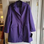 Blacker by Stanley Blacker Women's Purple Textured Blazer/Jacket Size 14 NWT