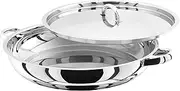 Judge Speciality Cookware JA71 Large Stainless Steel Paella Pan and Lid 30cm Induction Ready. Oven Safe - 25 Year Guarantee