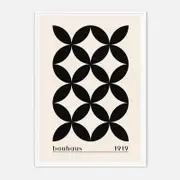 Galrie Bauhaus 1919 Classic Geometric Art Print for Modern Interiors, White Frame, 50 x 70cm (20 x 28inch)