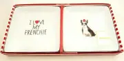 Fringe I Love My Frenchie 2 pack trinket tray set