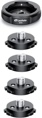 Leofoto QS-60K 70mm QS-60 Quick Link Set + 4 Q60 60mm QR Plates Tripod Ball Head