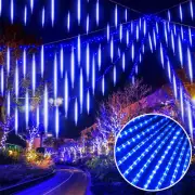 Meteor Shower Lights Outdoor 8 Tubes 192LED Snowfall Hanging Falling Rain Lights