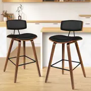 2x ALFORDSON Bar Stools Leather Chair Black