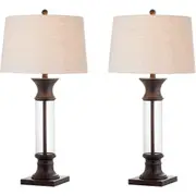 JONATHAN Y Hunter 32" Metal/Glass LED Table Lamp in Bronze/clear at Nordstrom One Size