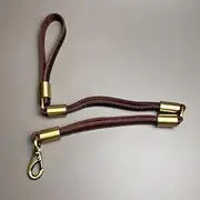 Dog Walking Genuine Cowhide Leash – Three-Section Leather Dog Leash for Medium and Large Dogs, 300-pound Weight Dog Harness (2.2x90cm)
